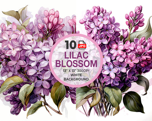 Lilic Bloom Bouquet Watercolor Digital Download