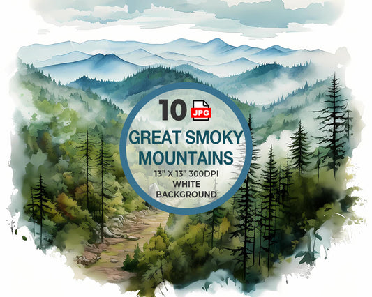 Great Smoky Mountains National Park Watercolor Digital Download