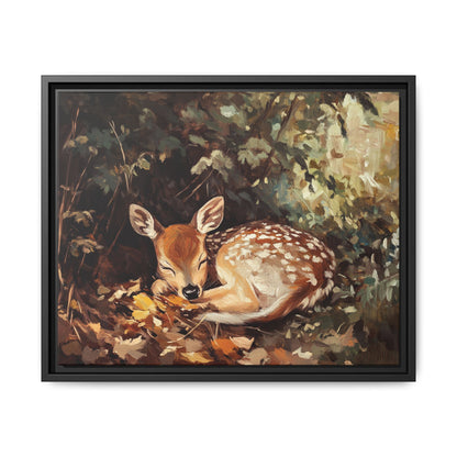 Sleeping Baby Deer in Autumn – 5:4 Ratio Canvas Wall Art