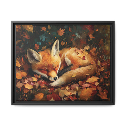 Sleeping Baby Fox in Autumn – 5:4 Ratio Canvas Wall Art