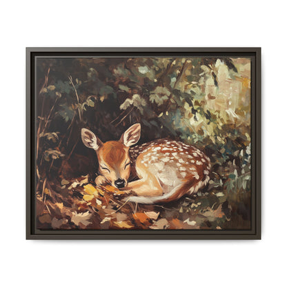 Sleeping Baby Deer in Autumn – 5:4 Ratio Canvas Wall Art