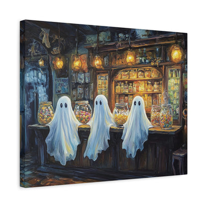 Cute Ghost Candy Shop – 5:4 Ratio Canvas Wall Art