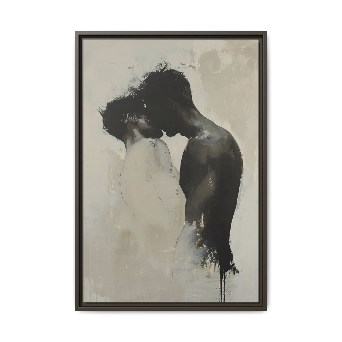 Abstract Gay Couple Kissing Painting Canvas Print