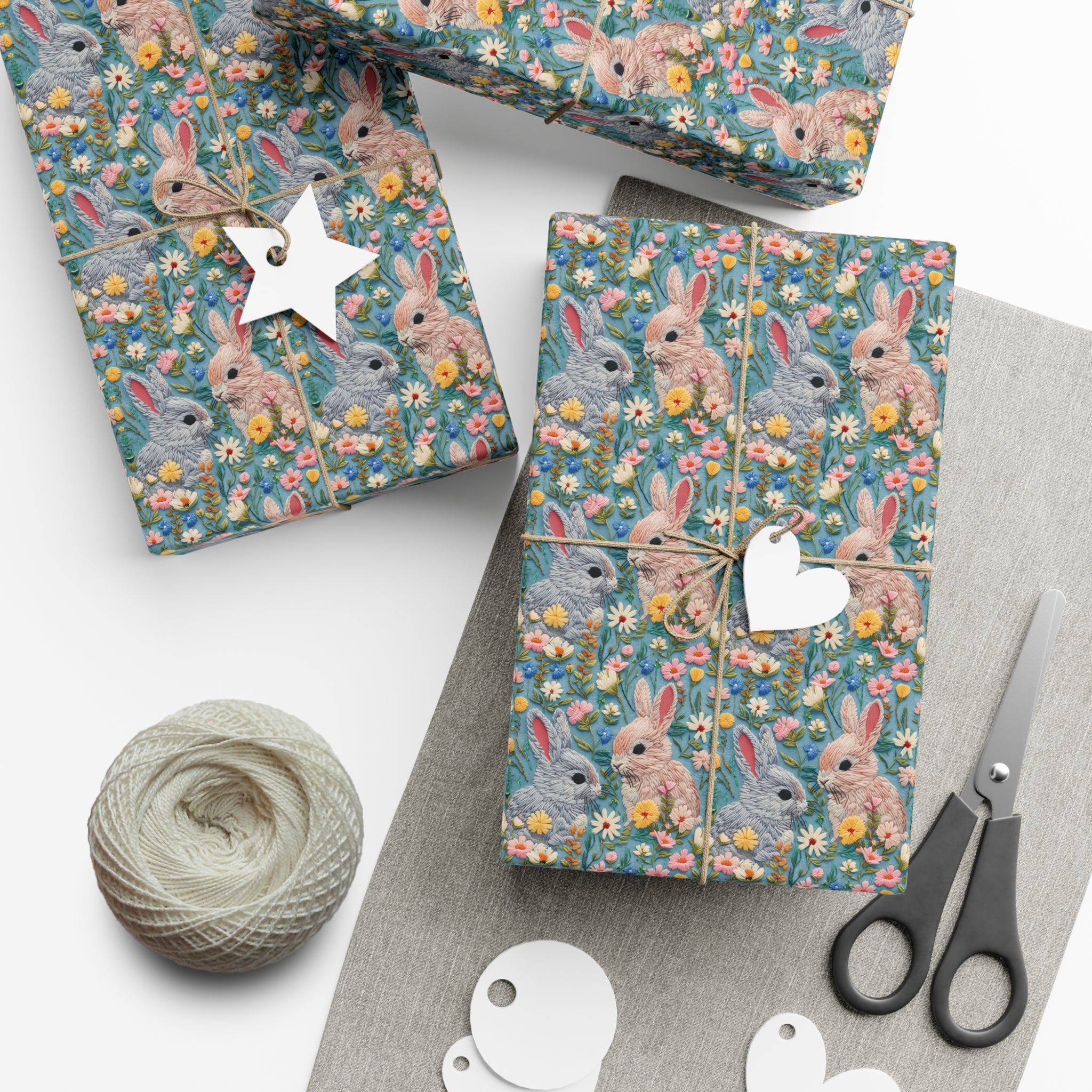 Bunny Embroidery Wrapping Paper – XY ELEMENT