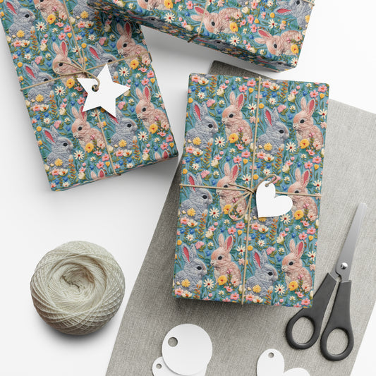 Bunny Embroidery Wrapping Paper