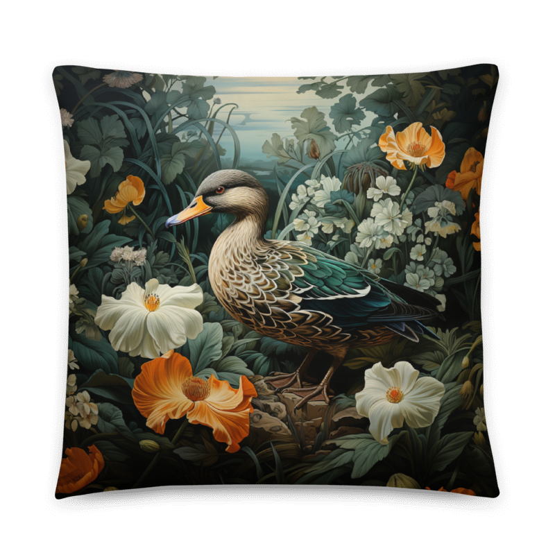 Duck in Floral Garden Digital Art Download