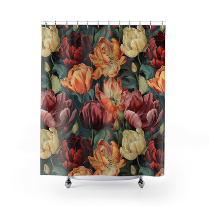 Vintage Tulips Flowers Home Decor Shower Curtain 71" x 74"