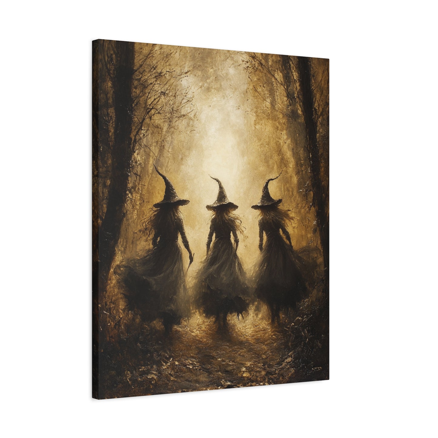 Witch in Autumn Woodland – 4:5 Ratio Canvas Wall Art