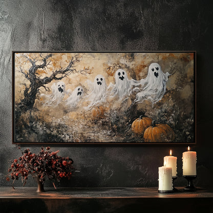 Spooky Ghosts Impressionist Painting Canvas Print Wall Art