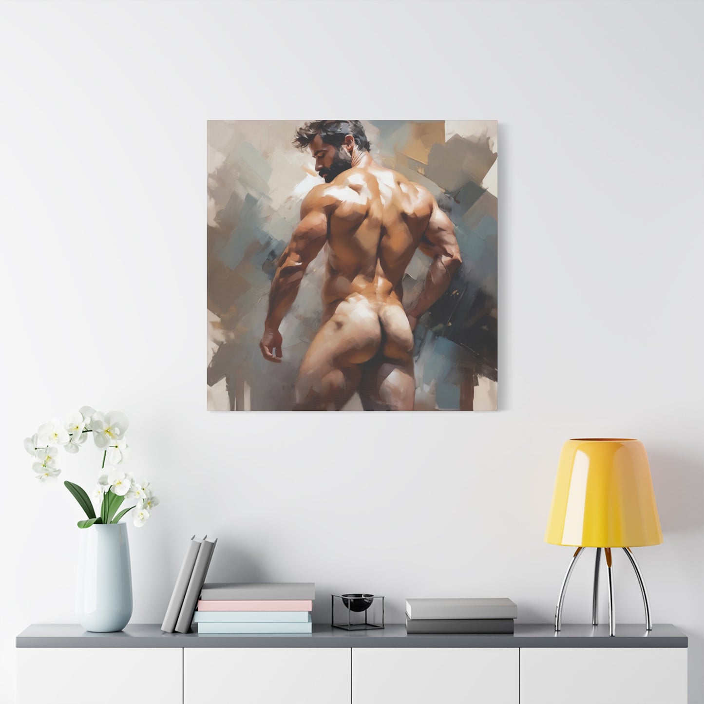Muscled Male Figure Wall Art | Matte Canvas Stretched 1.25"