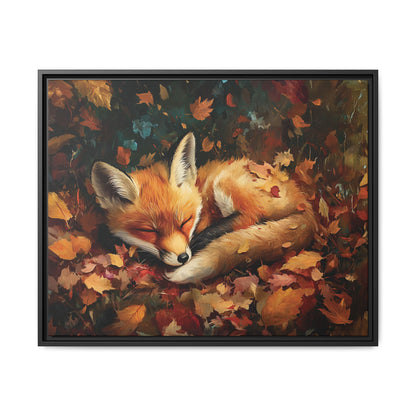 Sleeping Baby Fox in Autumn – 5:4 Ratio Canvas Wall Art