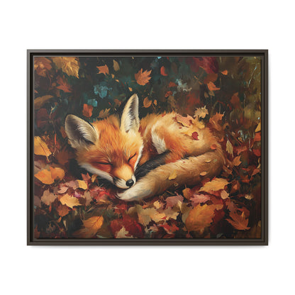 Sleeping Baby Fox in Autumn – 5:4 Ratio Canvas Wall Art