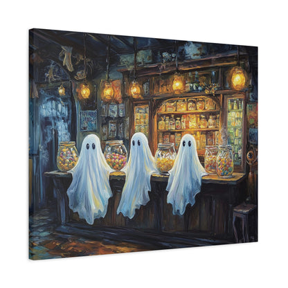 Cute Ghost Candy Shop – 5:4 Ratio Canvas Wall Art