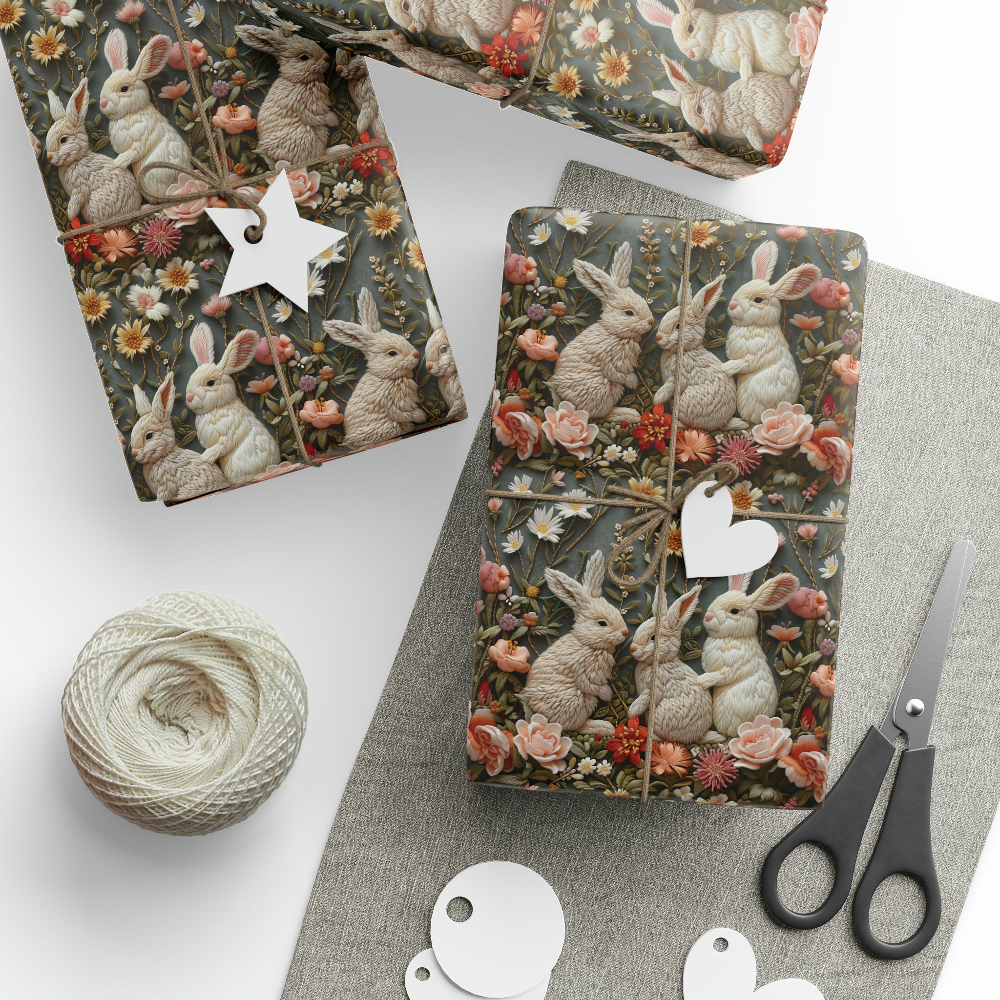 Rabbits Embroidery Wrapping Paper – XY ELEMENT