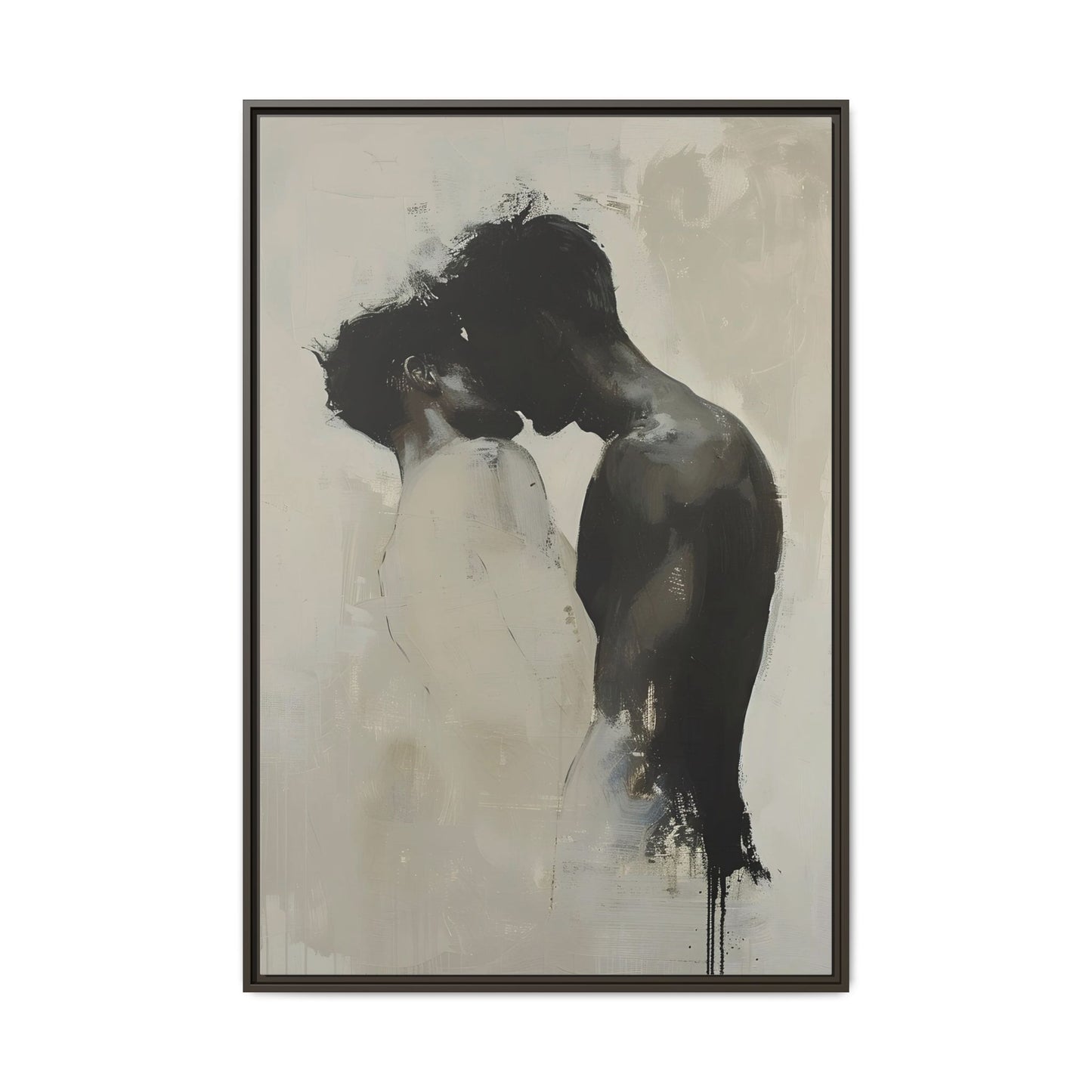 Abstract Gay Couple Kissing Painting Canvas Print