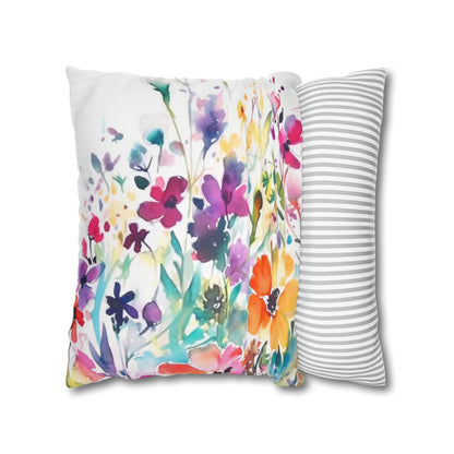 Watercolor Wildflowers Throw Pillow cover (3)