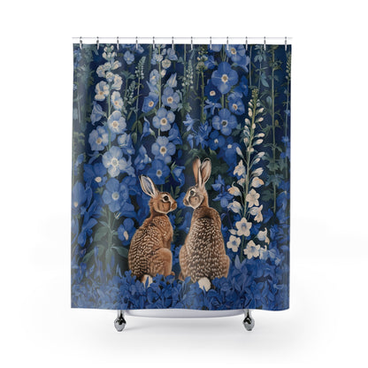 Rabbit Couple Fantasy Showers Curtain Home Decor Shower Curtain 71" x 74"
