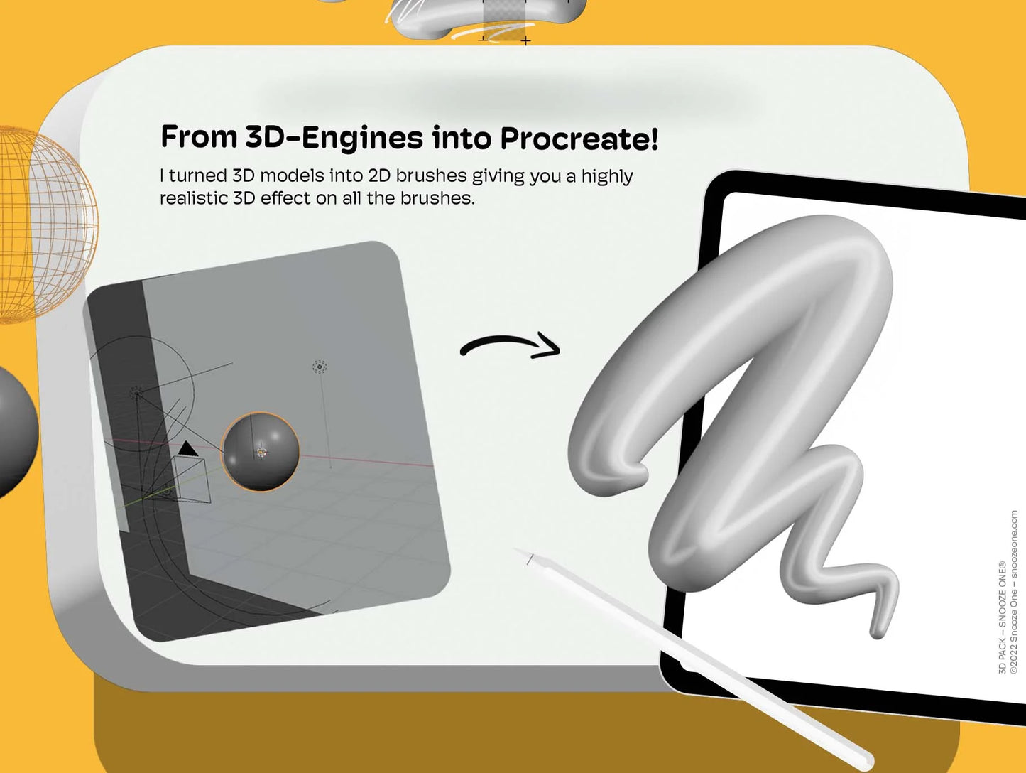 Procreate 筆刷38款創意立體3D手繪塗鴉iPad Procreate繪畫筆刷套組