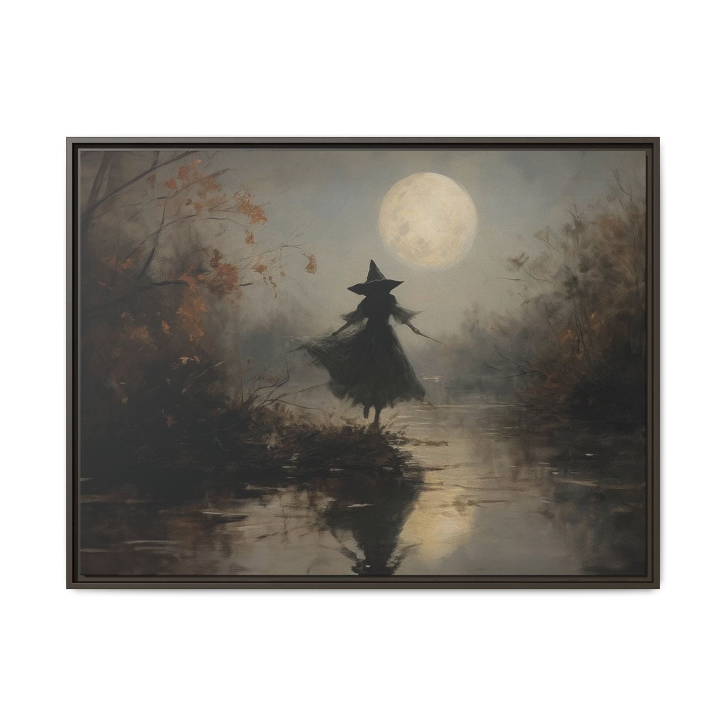 Vintage Witch Rustic Art Print - Canvas Wall Art