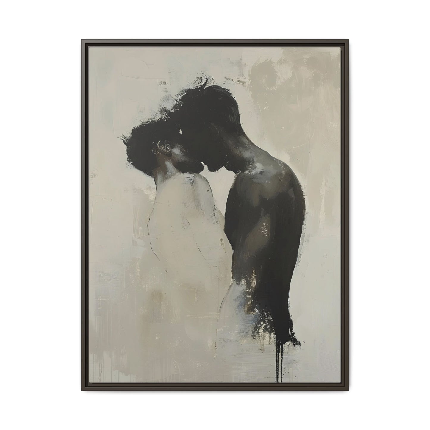 Abstract Gay Couple Kissing Painting Canvas Print