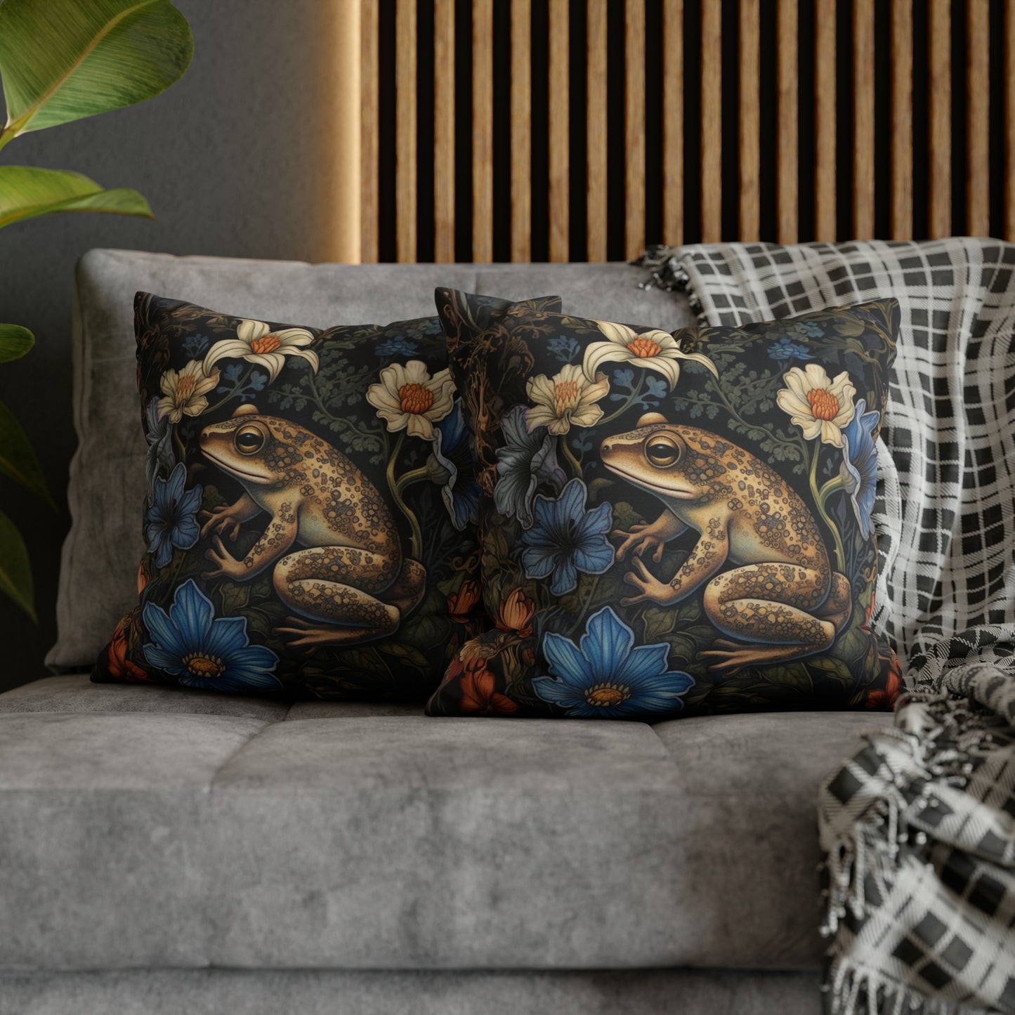 Floral Frog Pillow William Morris Inspired
