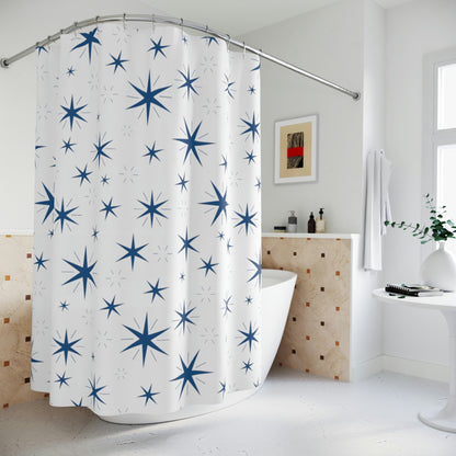 Stars Shower Curtain Retro Starburst Shower Curtain (5 colors)