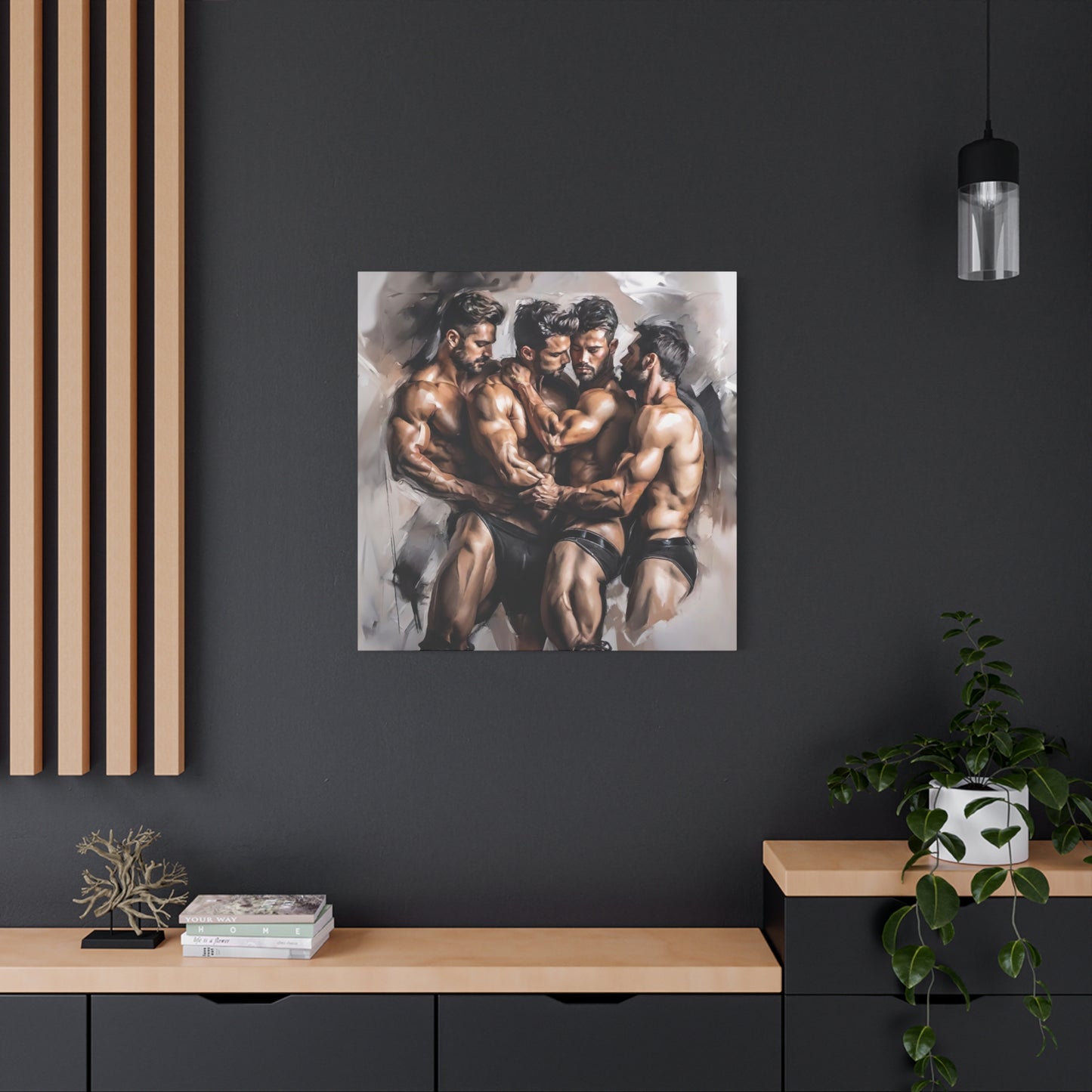 Muscled Male Group Wall Art | Matte Canvas Stretched 1.25"