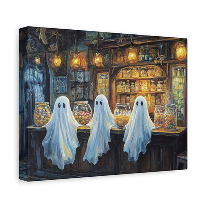 Cute Ghost Candy Shop – 5:4 Ratio Canvas Wall Art