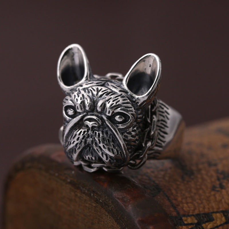 Bulldog Ring Solid Sterling Silver