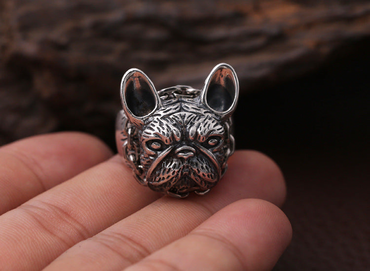 Bulldog Ring Solid Sterling Silver