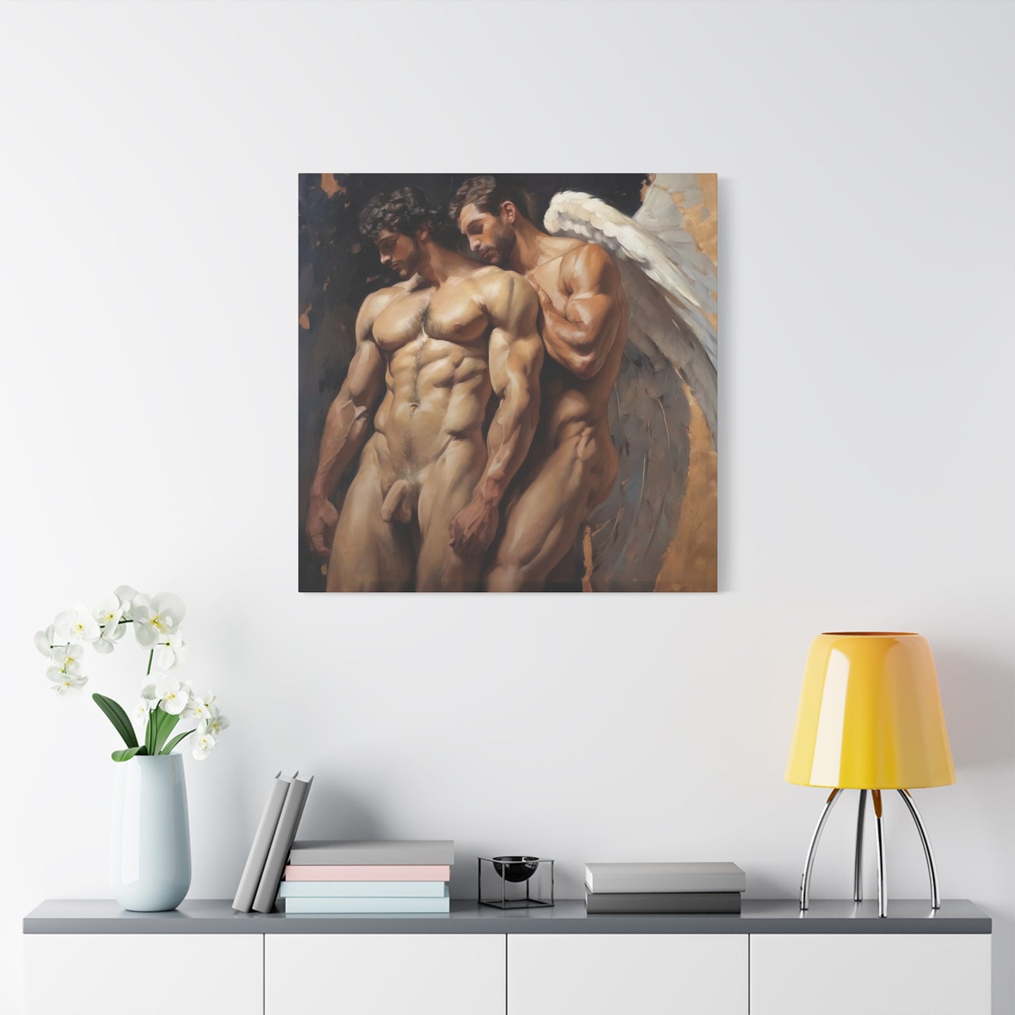 Divine Encounter: Angelic Male Love II | Matte Canvas Stretched 1.25"