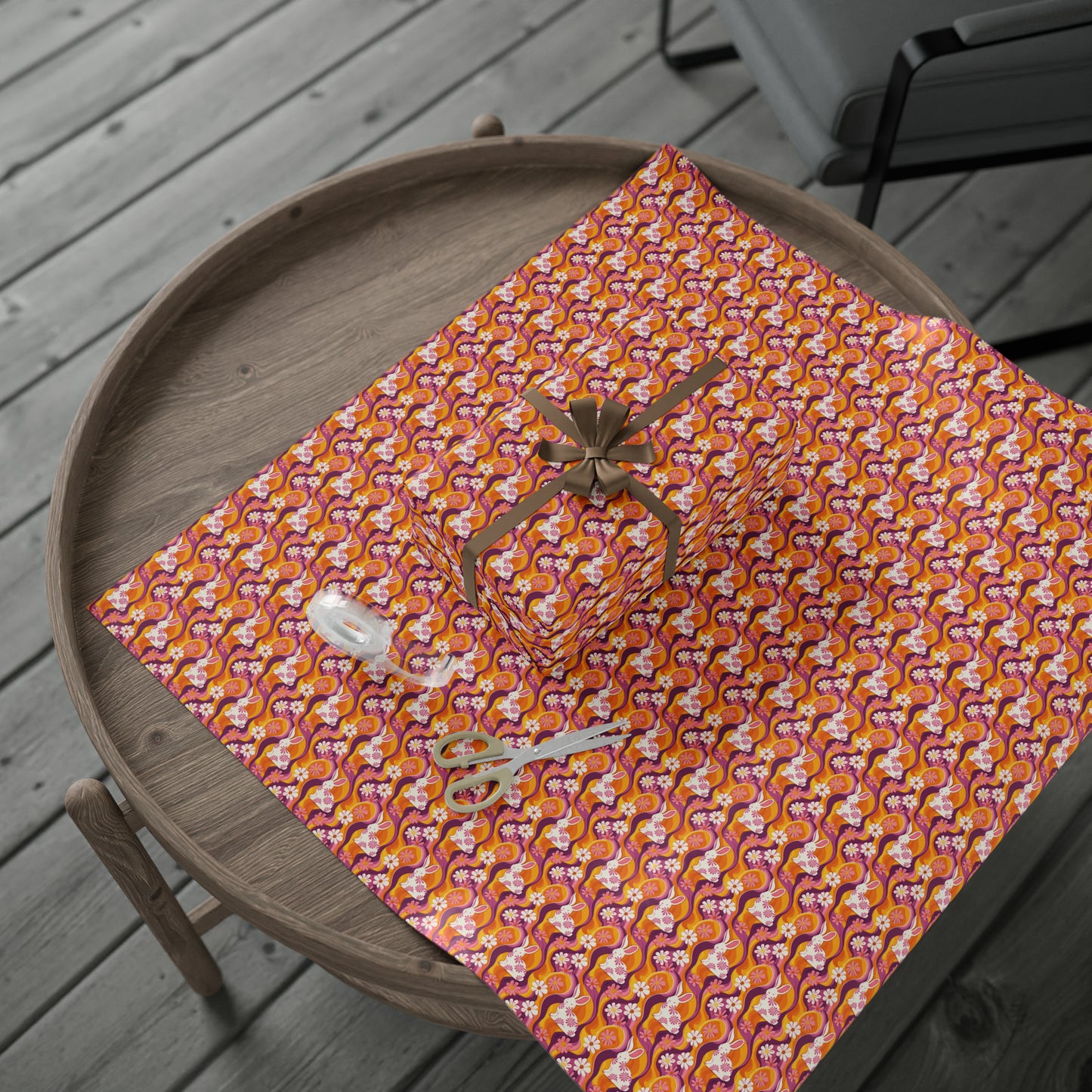 Floral Bunny Wrapping Paper