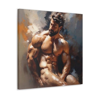 Muscled Man Portrait | Matte Canvas Stretched 1.25"