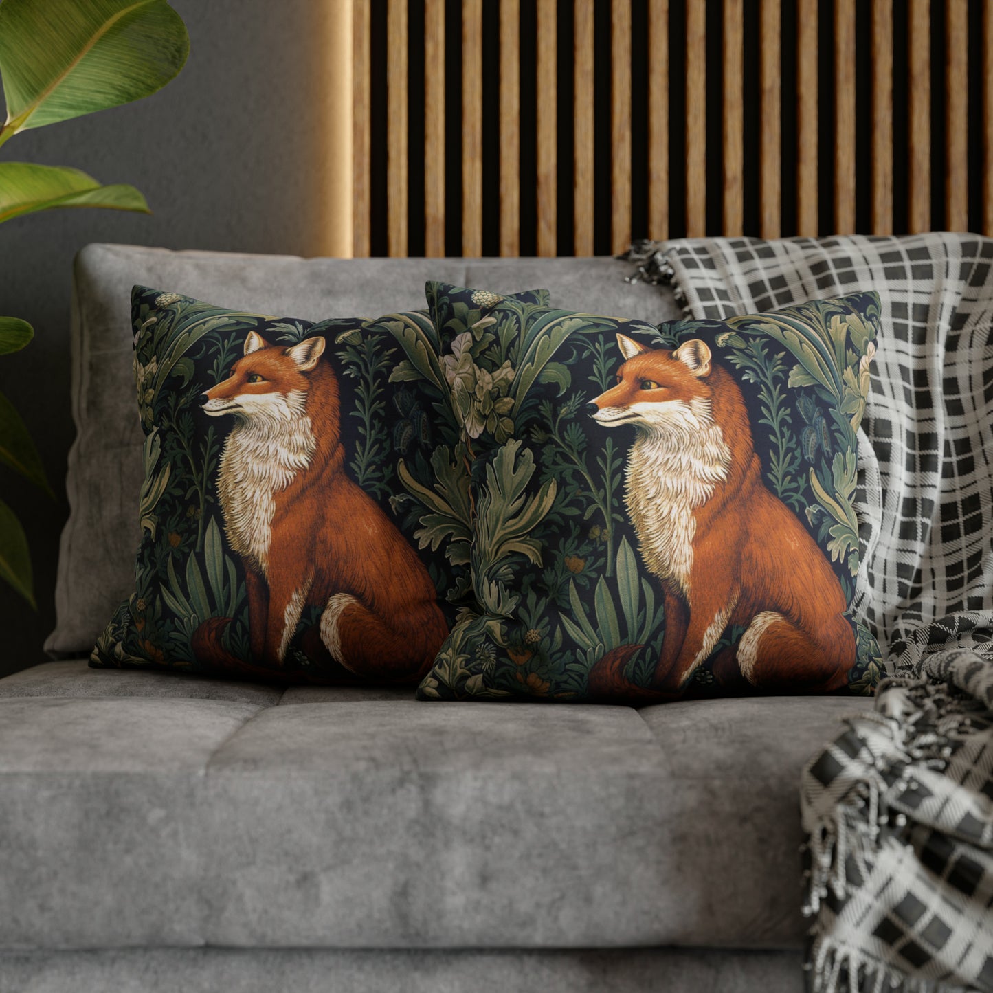 Enchanted Fox Pillow William Morris Inspired Pillow and Case