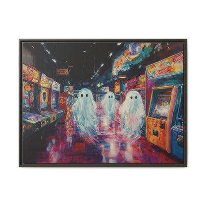 Ghost in Arcade Game Shop – Halloween Canvas Wall Art