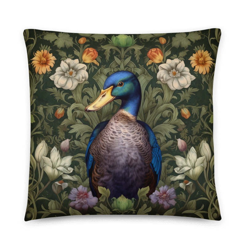Mallard Duck Floral Digital Art Download