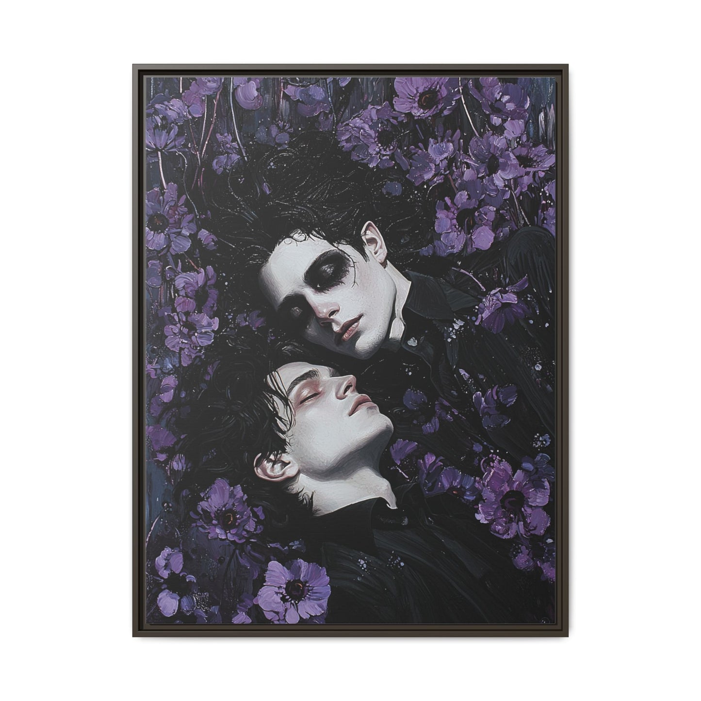 Vampire Lovers Gothic Gay Art - Canvas Wall Art Print for Dark Romantic Decor