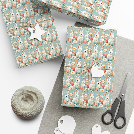 Easter Bunny Egg Floral Wrapping Paper