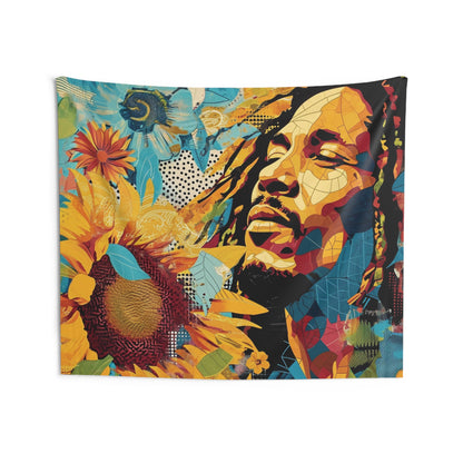 Bob Marley Portrait Collage Tapestry