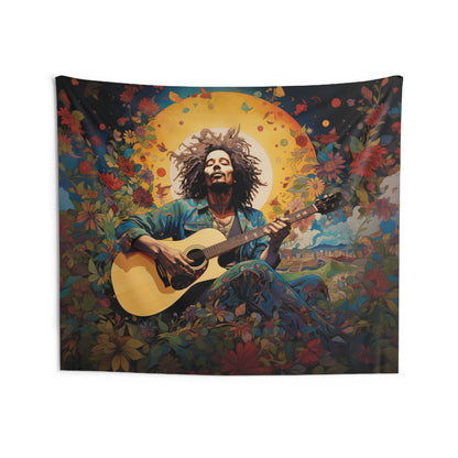 Reggae Music Collage Bob Marley Inspired Tapestry