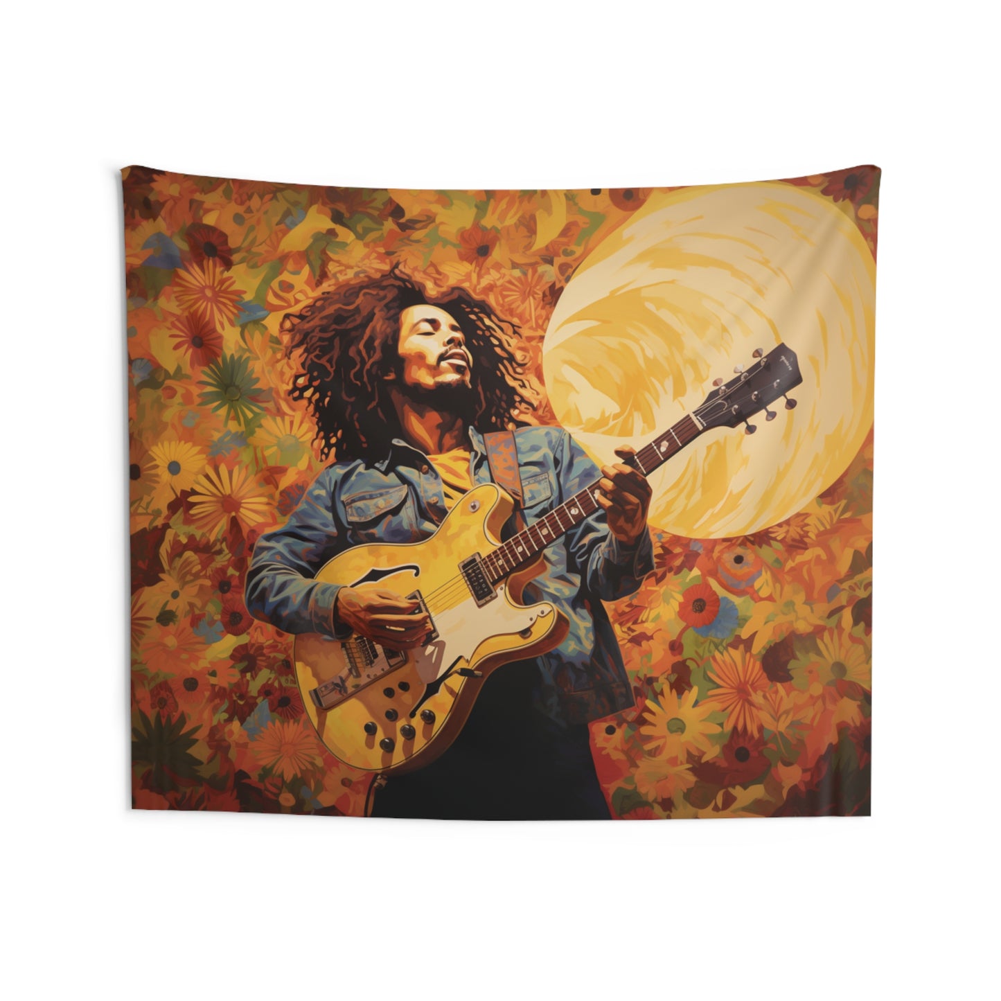 Reggae Music Inspired Bob Marley Collage Tapestry
