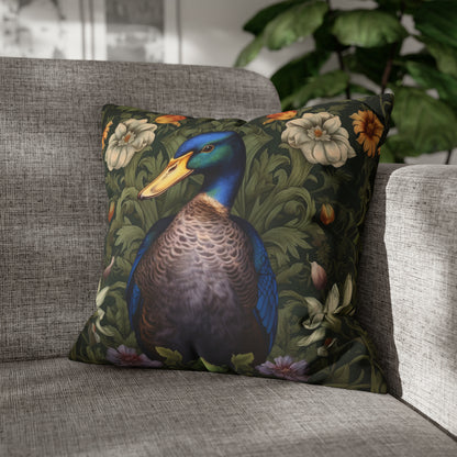 Floral Mallard Duck Floral Pillow William Morris Inspired
