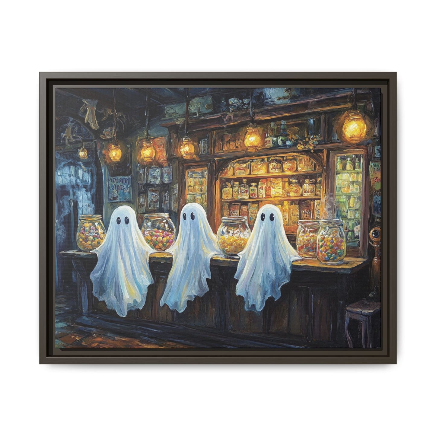 Cute Ghost Candy Shop – 5:4 Ratio Canvas Wall Art