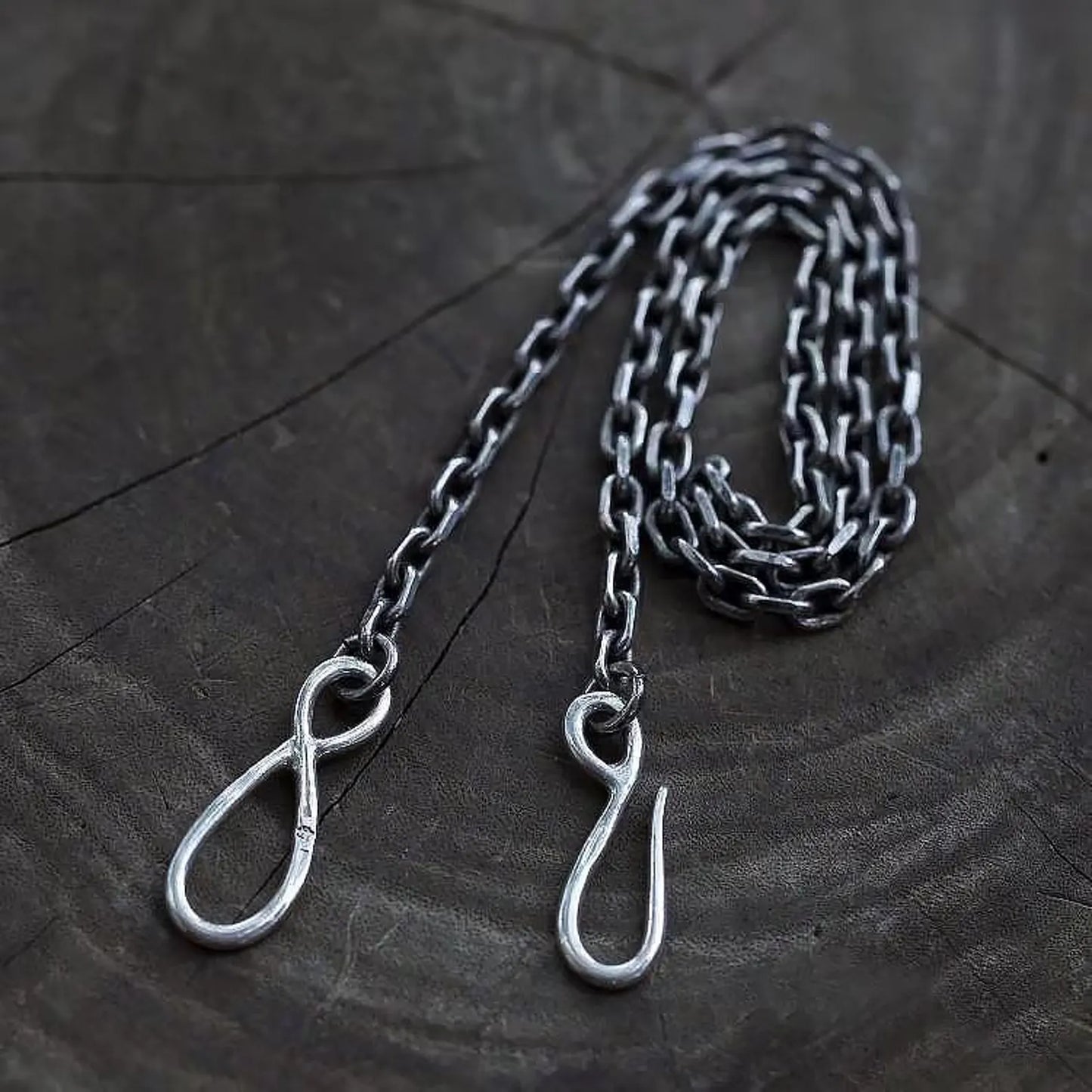 4.5mm 4mm Cornered Chain Fish Hook Clasp Sterling Silver Necklace