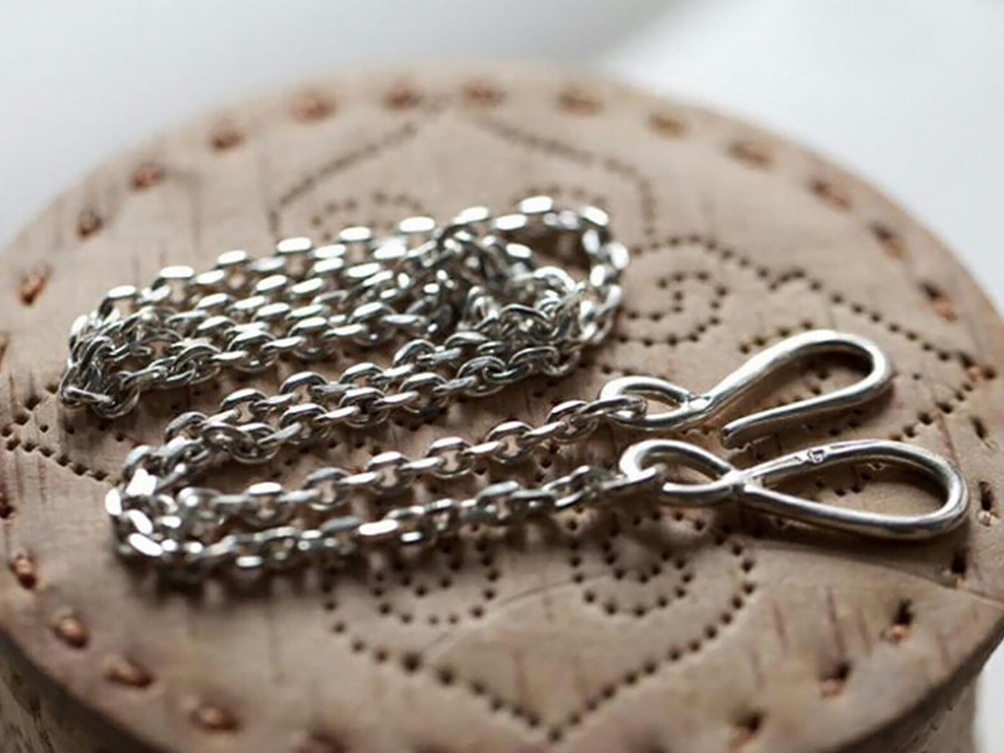 4.5mm 4mm Cornered Chain Fish Hook Clasp Sterling Silver Necklace