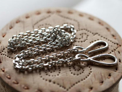 4.5mm 4mm Cornered Chain Fish Hook Clasp Sterling Silver Necklace