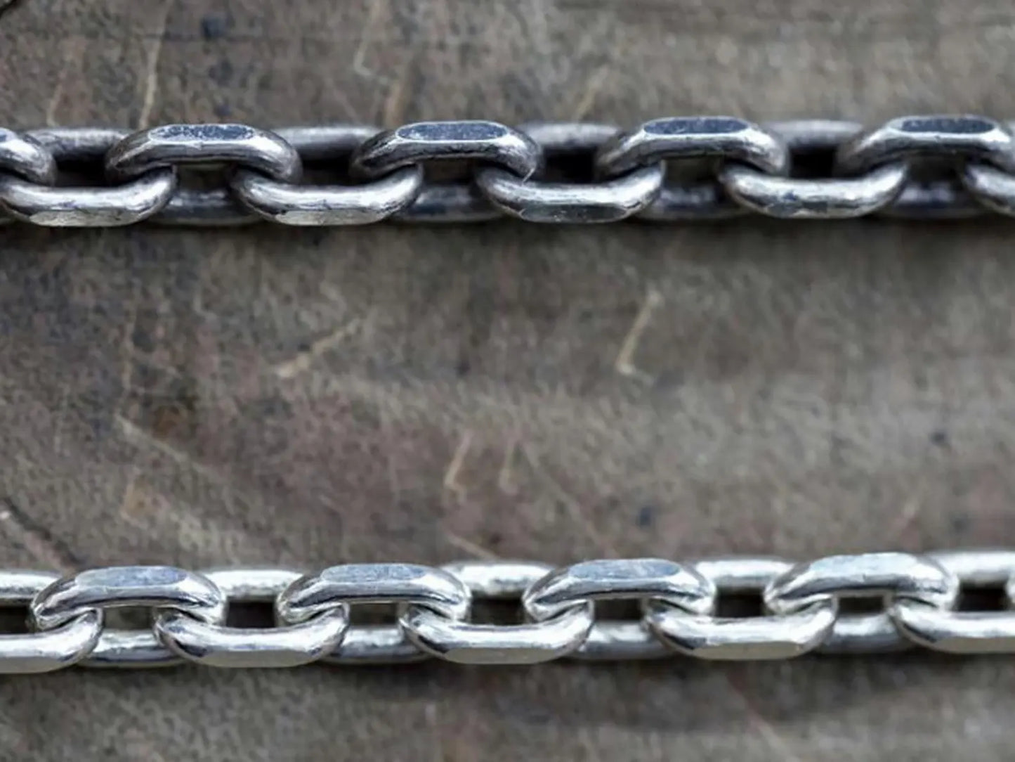 4.5mm 4mm Cornered Chain Fish Hook Clasp Sterling Silver Necklace