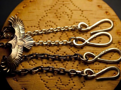 4.5mm 4mm Cornered Chain Fish Hook Clasp Sterling Silver Necklace