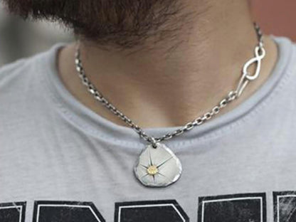 4.5mm 4mm Cornered Chain Fish Hook Clasp Sterling Silver Necklace