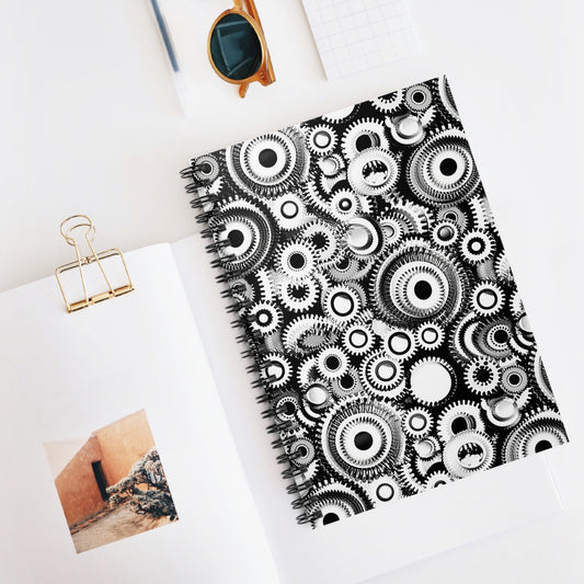 Gears Pattern Notebook (4) - Composition Notebook, Spiral Notebook, Journal for Writing and Note-Taking